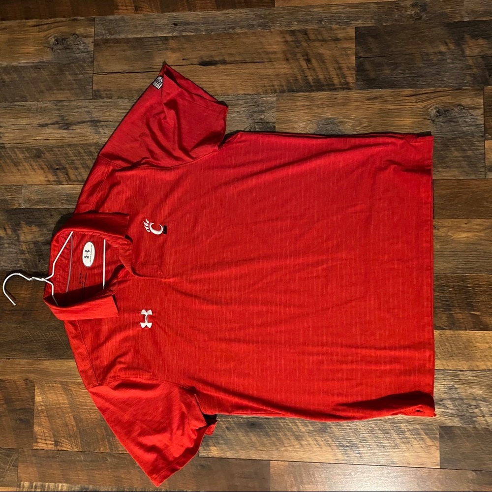 RED Cincinnati Under Armour Golf Polo